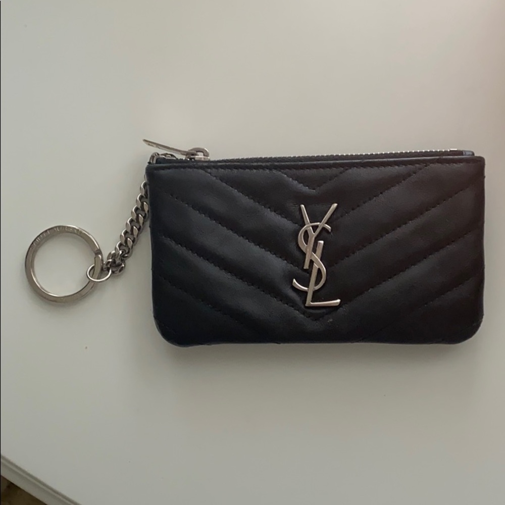 YSL Yves Saint Laurent Zipper Wallet Key Chain